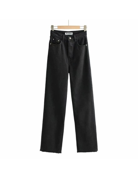 Washed Denim Jeans Women Pants Wide Leg Trousers Female Casual