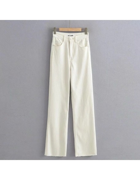 Washed Denim Jeans Women Pants Wide Leg Trousers Female Casual
