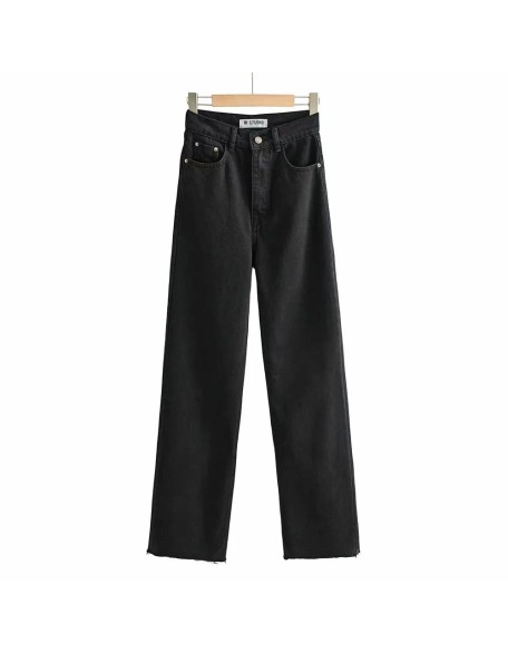 Washed Denim Jeans Women Pants Wide Leg Trousers Female Casual