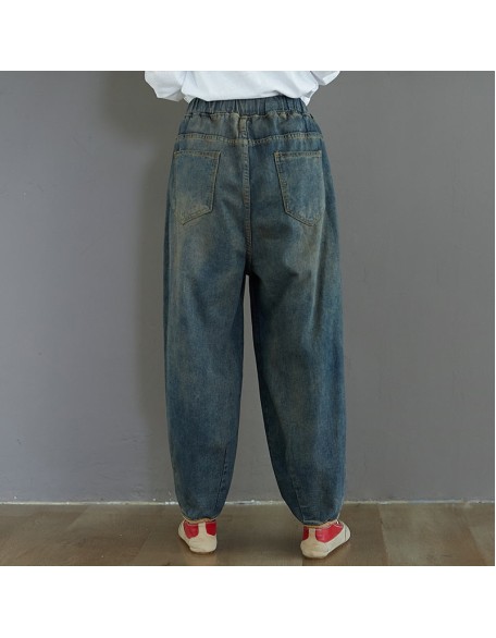 Fashion Spring Summer Korean Elastic Waist Oversize Wide Leg Pant