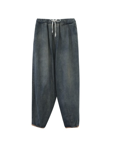 Fashion Spring Summer Korean Elastic Waist Oversize Wide Leg Pant