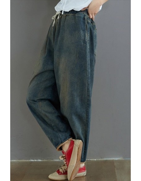 Fashion Spring Summer Korean Elastic Waist Oversize Wide Leg Pant