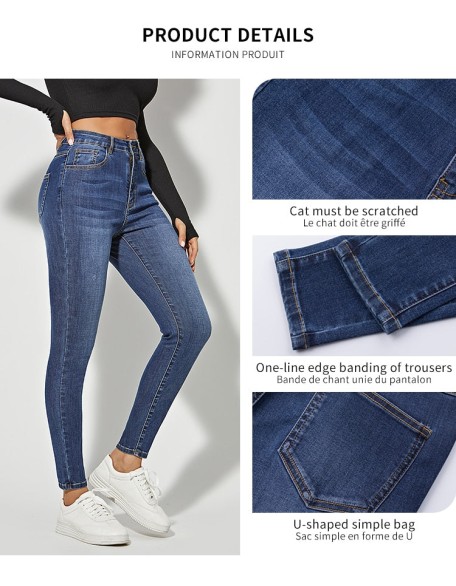 Skinny Jeans Women Stretchy High Waist Classic Denim Pant Slim Jean Fashion