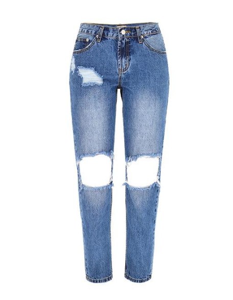 High Waist Denim Sequins Boyfriend Jeans