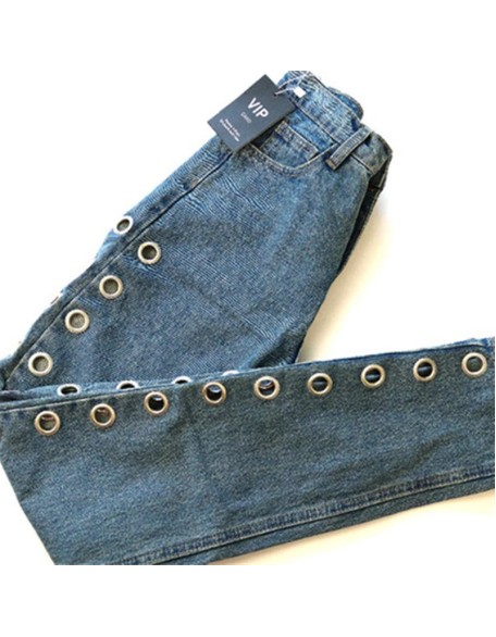 Denim Pants BF Wind High Waist Loose Straight Jeans