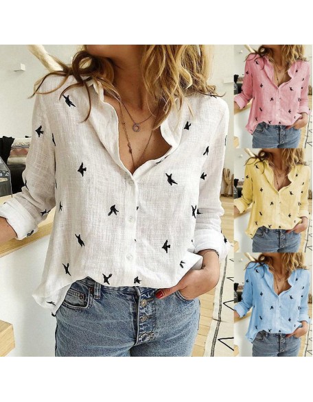 Long Sleeve Tops Casual Office Ladies Shirt
