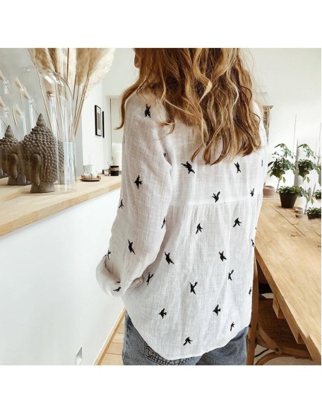 Long Sleeve Tops Casual Office Ladies Shirt