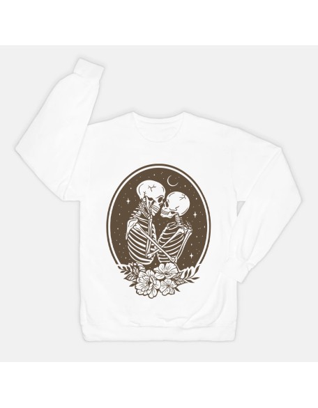 Skeleton Lover Flowers Tarot Stars and Moon  Sweatshirt