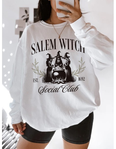 Salem Witch Social Club Halloween Cocktail  Sweatshirt