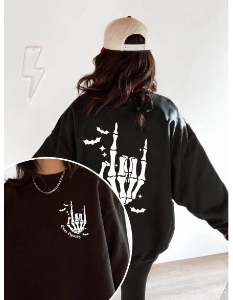 Stay Spooky Skeleton Hand Halloween Sweatshirt