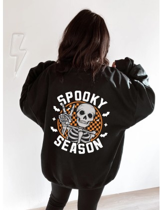 Spooky Season Skeleton Halloween Sweatshirt
