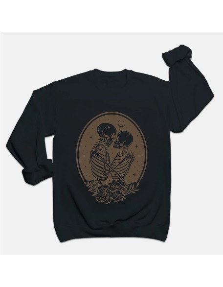 Skeleton Lover Flowers Tarot Stars and Moon  Sweatshirt