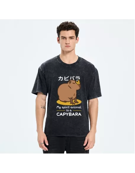 Spirit Animal Capybara Washed T-Shirt