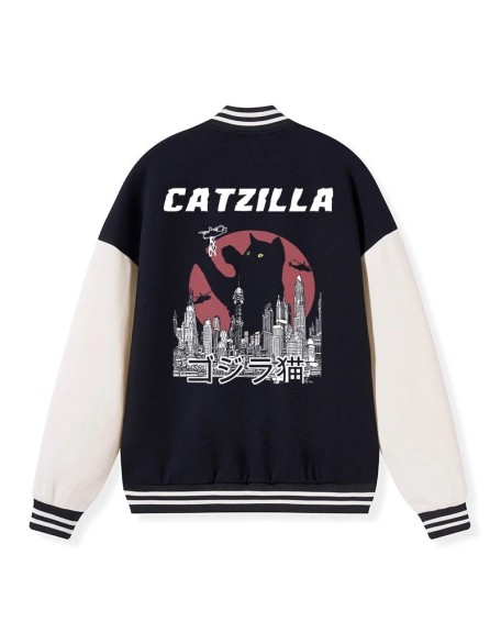 Catzilla Vintage Embroidery Varsity Jacket
