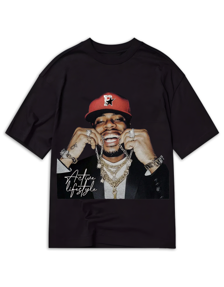 Street Life Men's Portrait Printed Short Sleeve T-Shirt, Suitable For Daily Wear In Spring And Summer, School