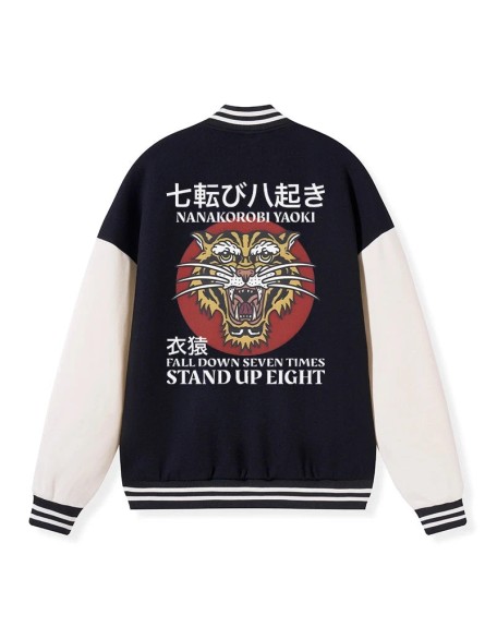 Retro Tiger Japanese Embroidery Varsity Jacket