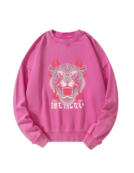 Japanese Tiger Fire Washed Sweatshirt