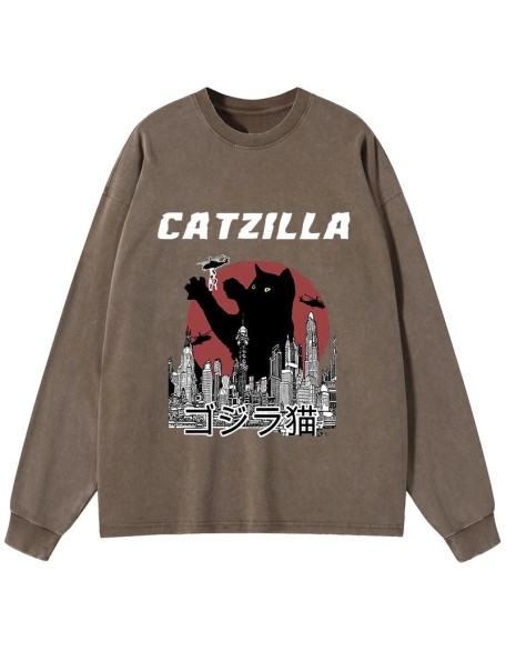 Catzilla Vintage Washed Long Sleeve T-Shirt