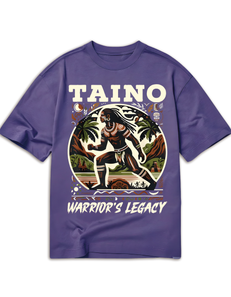 Taino Warrior Graphic Tee - 220g Cotton, Short Sleeve, Crew Neck - Puerto Rico & Caribbean Culture Inspired T-Shirt