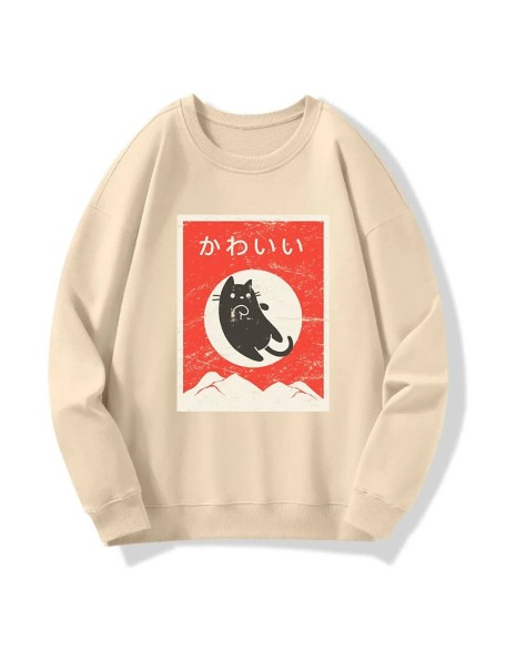 Cute Black Cat Japanese Sweatshirt
