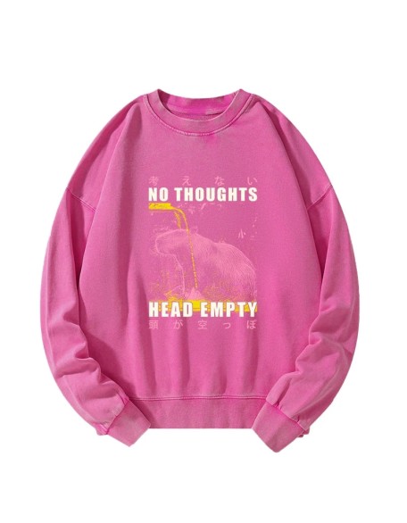 No Thoughts Head Empty Washed Sweatshirt