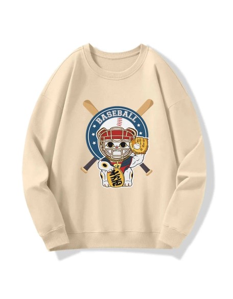 Janpaese Baseball Cat Sweatshirt