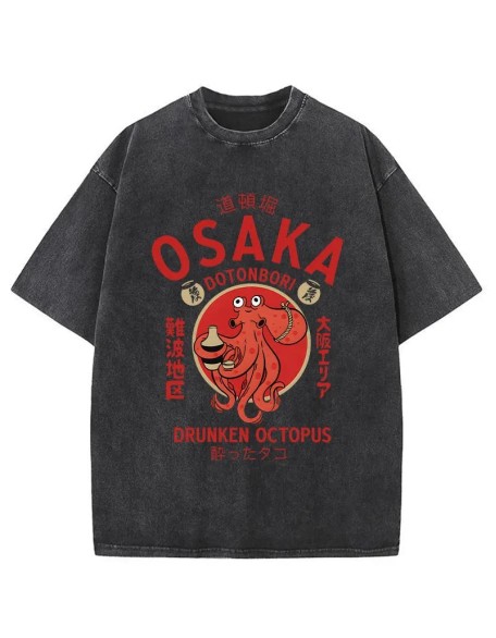 Drunken Octopus Japan Washed T-Shirt