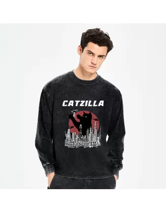 Catzilla Vintage Washed Long Sleeve T-Shirt