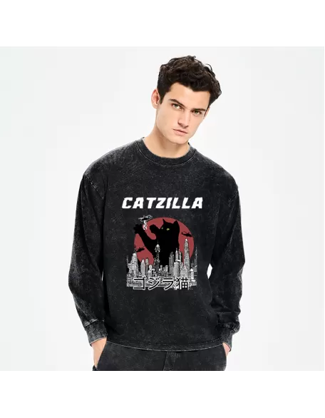 Catzilla Vintage Washed Long Sleeve T-Shirt