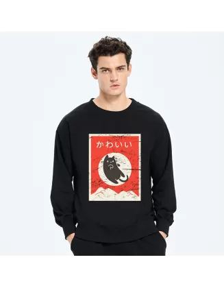 Cute Black Cat Japanese Sweatshirt