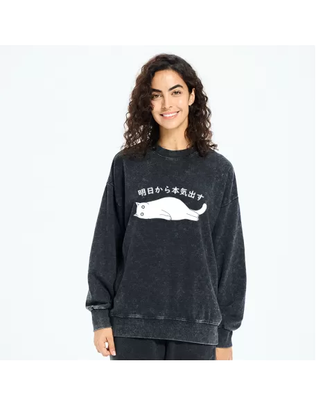 I'm Going To Get Serious Tomorrow Washed Sweatshirt