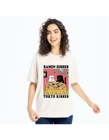 Ramen Dishes Tokyo Kisses Washed T-Shirt