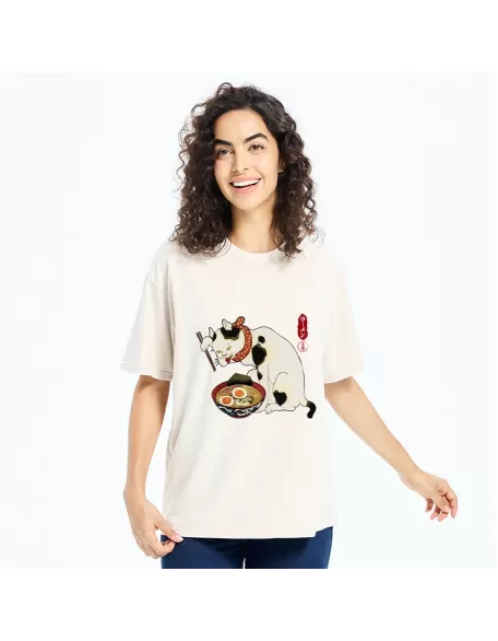 The Cat Obsessed With Ramen Washed T-Shirt