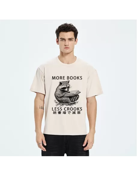 More Books Less Crooks Washed T-Shirt