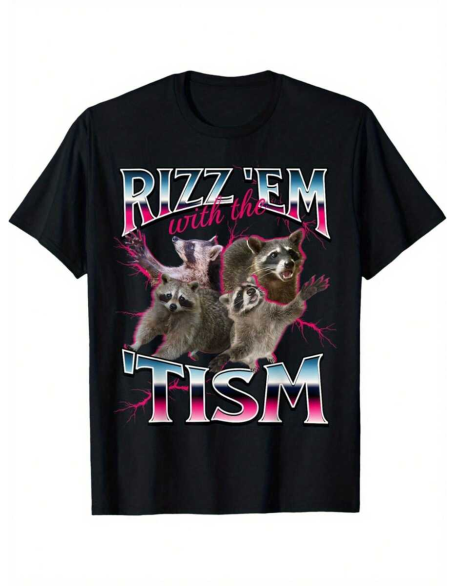 With The Tism Meme Men's Summer Casual T-Shirt, Comfortable - Breathable, Soft, Slightly Stretching, Street Hip Hop Style T-Shirt 100% Cotton All-Season Wear Individuality Unisex Top