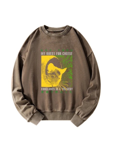 Mouse Has A Passion For Cheese Washed Sweatshirt