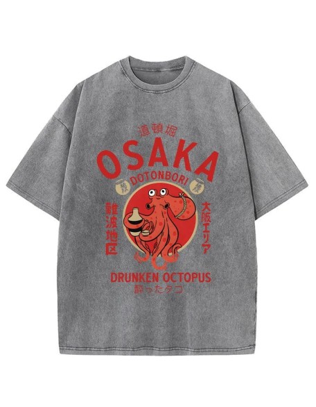 Drunken Octopus Japan Washed T-Shirt