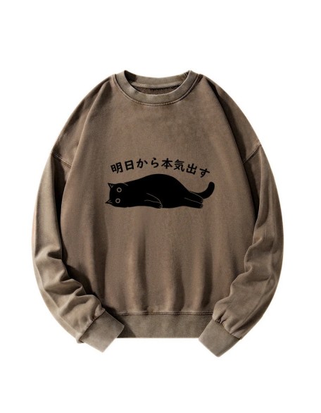 I'm Going To Get Serious Tomorrow Washed Sweatshirt