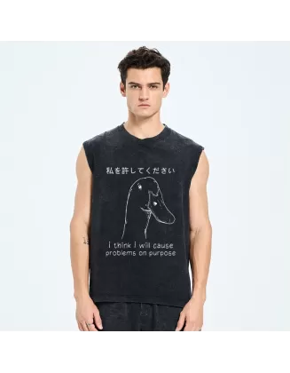 Stupid Goose Funny Washed Tank