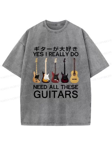 -Tiger I Need All Guitar Washed T-Shirt