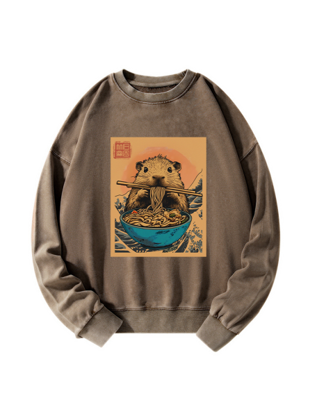 Opossum Eats Ramen Washed Sweatshirt