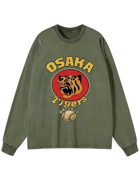 Osaka Tiger Baseball Washed Long Sleeve T-Shirt