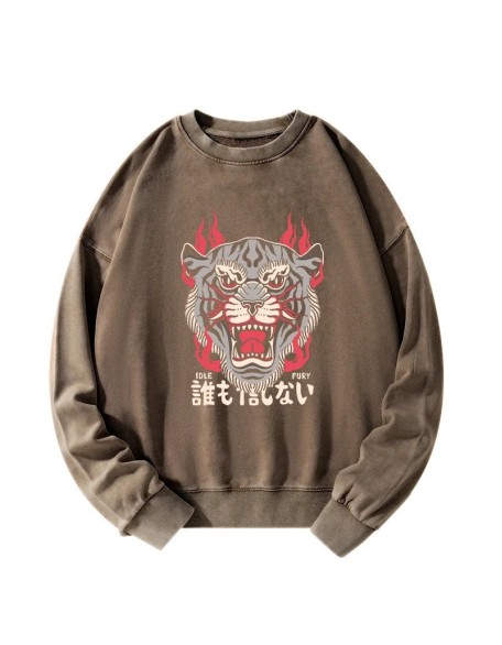 Japanese Tiger Fire Washed Sweatshirt