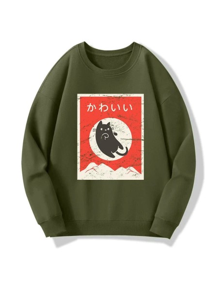 Cute Black Cat Japanese Sweatshirt