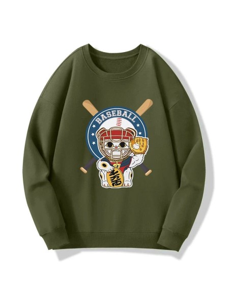 Janpaese Baseball Cat Sweatshirt