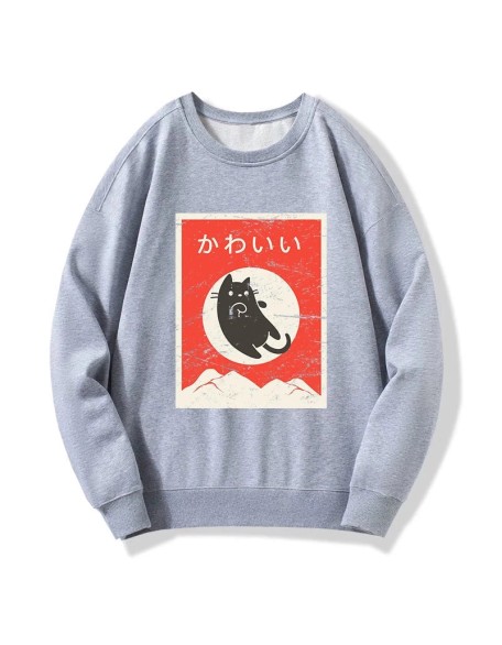 Cute Black Cat Japanese Sweatshirt