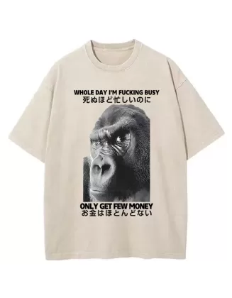 Making Money Gorilla Funny Washed T-Shirt