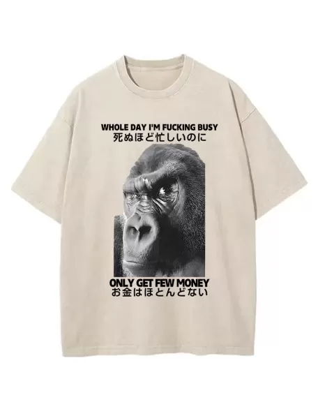 Making Money Gorilla Funny Washed T-Shirt