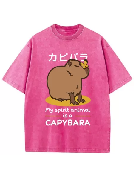 Spirit Animal Capybara Washed T-Shirt