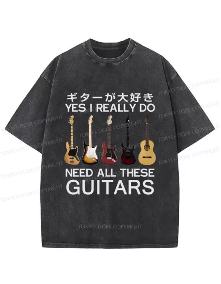 -Tiger I Need All Guitar Washed T-Shirt